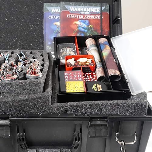 BCW Prime X4 Gaming Box – Plastic Storage for 4 Decks with Dividers & Dice Tray