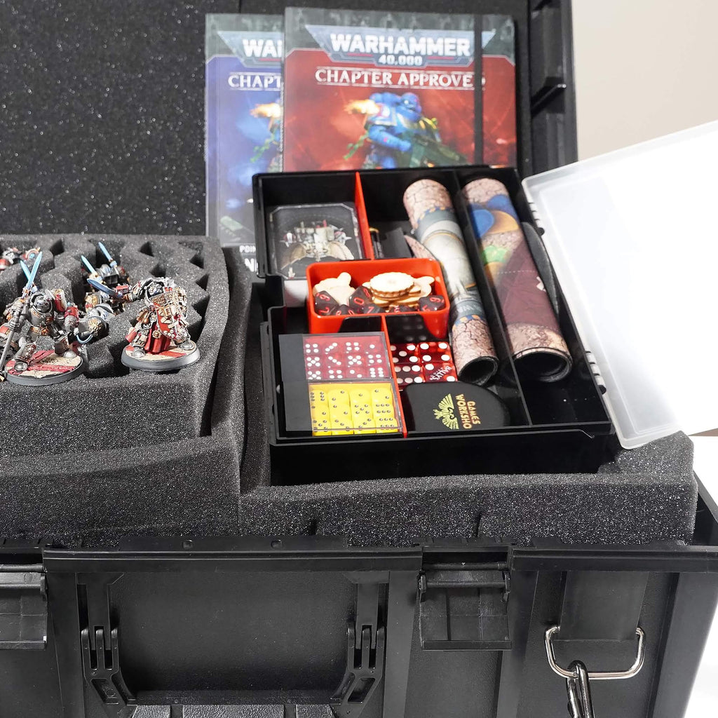 BCW Prime X4 Gaming Box – Plastic Storage for 4 Decks with Dividers & Dice Tray
