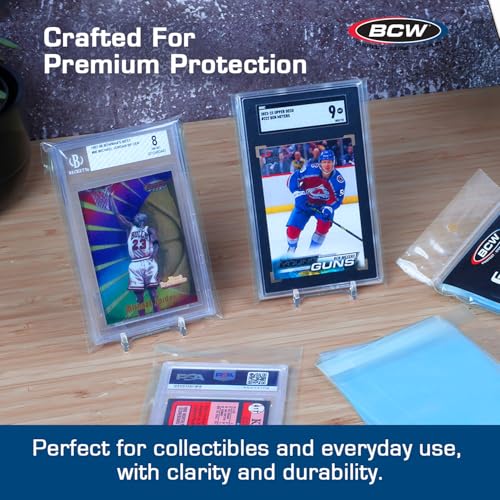 BCW Resealable Graded Card Sleeves – 200 Pack, Clear Polypropylene, Fits PSA & Beckett Slabs