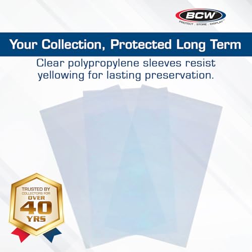 BCW Resealable Graded Card Sleeves – 200 Pack, Clear Polypropylene, Fits PSA & Beckett Slabs