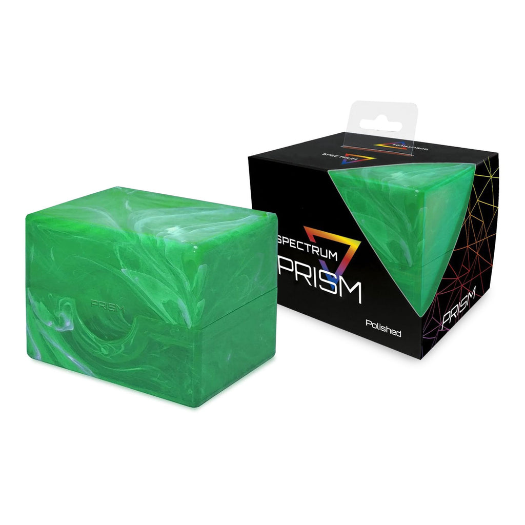 BCW Spectrum Prism Deck Case - Jade Green - Holds 100 Double-Sleeved Cards - Secure Snap Closure