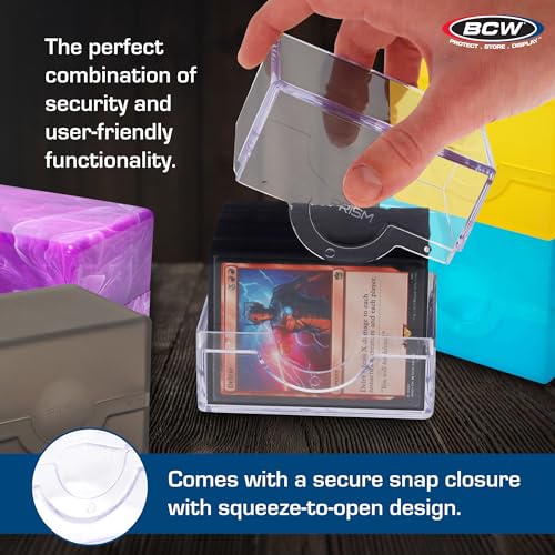BCW Spectrum Prism Deck Case - Jade Green - Holds 100 Double-Sleeved Cards - Secure Snap Closure