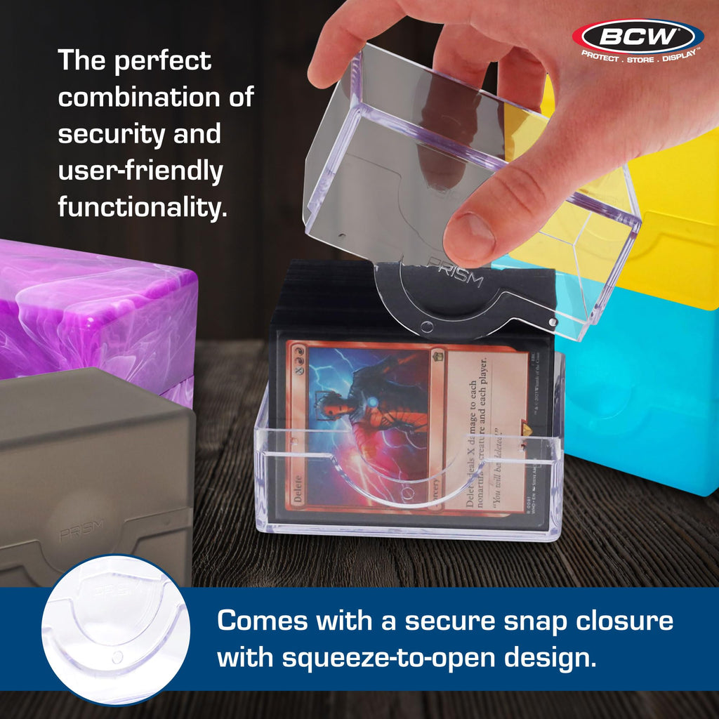 BCW Spectrum Prism Deck Case - Jade Green - Holds 100 Double-Sleeved Cards - Secure Snap Closure