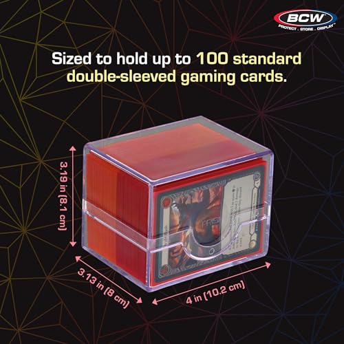 BCW Spectrum Prism Deck Case – Electric Blue, Holds 100 Double-Sleeved Cards with Secure Snap Closure