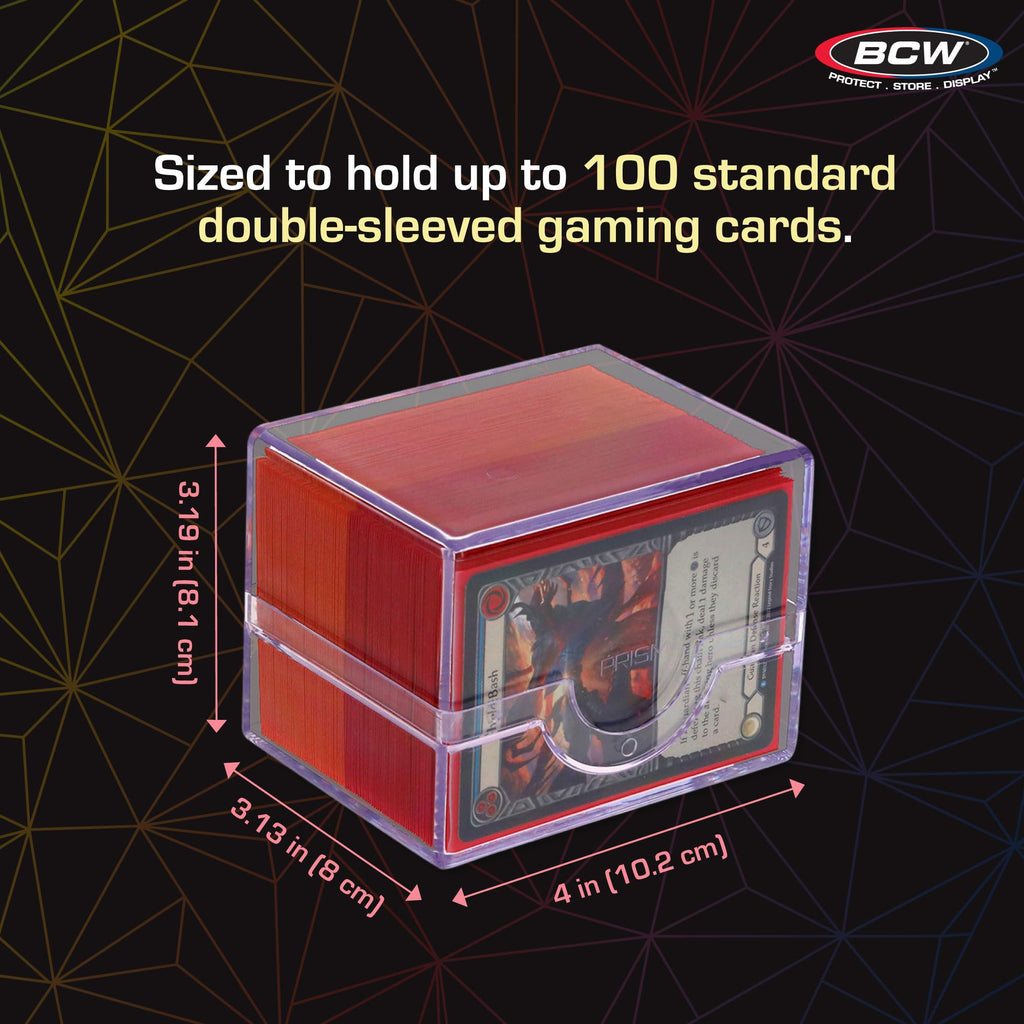 BCW Spectrum Prism Deck Case – Xanthic Yellow, Fits 100 Double-Sleeved Cards, Impact-Resistant Plastic