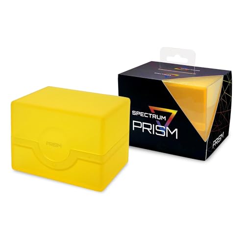 BCW Spectrum Prism Deck Case – Xanthic Yellow, Fits 100 Double-Sleeved Cards, Impact-Resistant Plastic