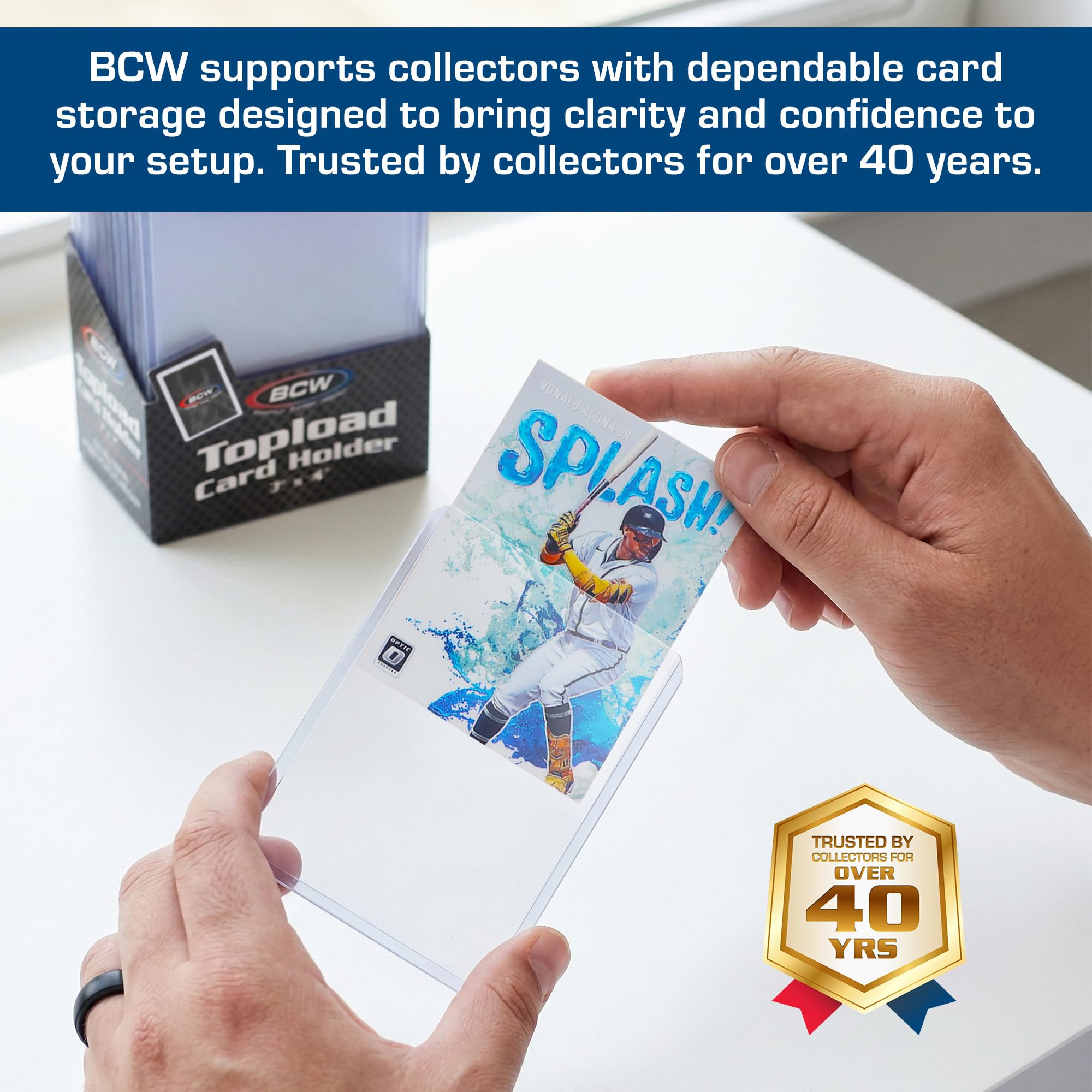 BCW Standard 3x4 Toploaders – Rigid PVC Card Holders for Trading Cards, 25-Pack