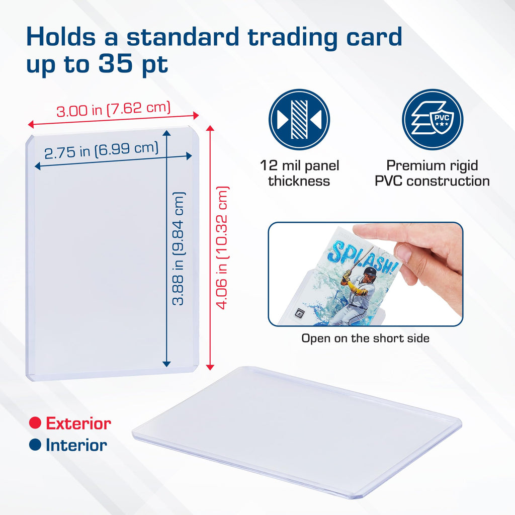 BCW Standard 3x4 Toploaders – Rigid PVC Card Holders for Trading Cards, 25-Pack
