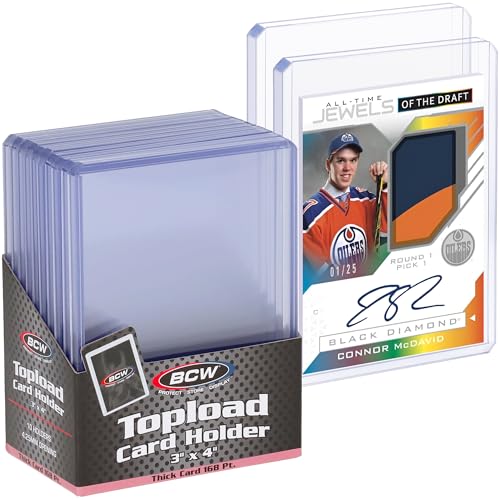 BCW Thick Card Topload Holder 10-Pack – 168pt Rigid PVC for Relic & Patch Cards