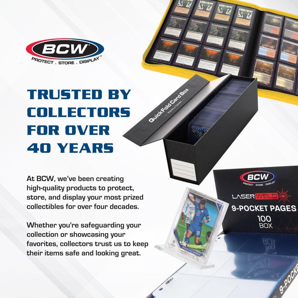 BCW Thick Card Topload Holder 240pt (7mm) – Rigid PVC Protective Sleeves for Relic, Patch & Jersey Cards