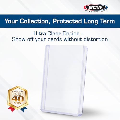 BCW Thick Card Topload Holder 240pt (7mm) – Rigid PVC Protective Sleeves for Relic, Patch & Jersey Cards