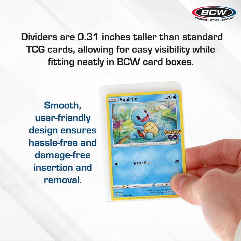 BCW Trading Card Dividers 50 Pack – Archival Plastic with Write-On Tabs for 3200 & 5000 Boxes