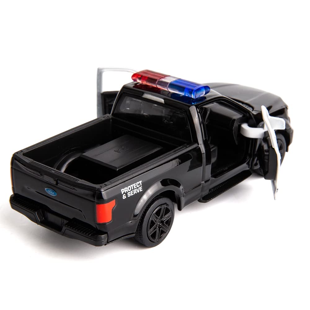 BDTCTK 1/36 Scale Ford F150 Police Car Model – Die-Cast Pull-Back Toy (Black)