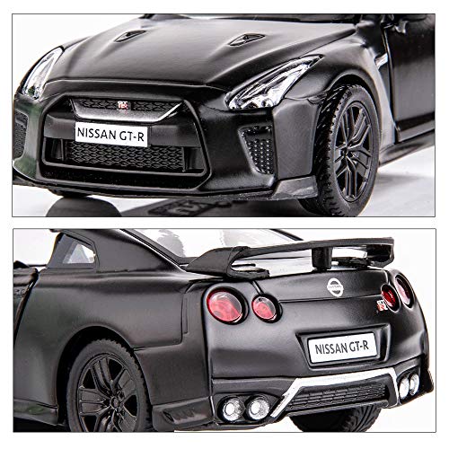 BDTCTK 1:36 Scale Nissan GTR R35 Die-Cast Pullback Car – Zinc Alloy Toy for Kids Ages 4-6 (Black)