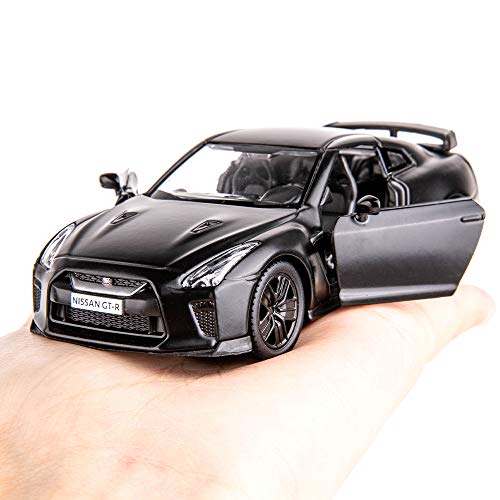 BDTCTK 1:36 Scale Nissan GTR R35 Die-Cast Pullback Car – Zinc Alloy Toy for Kids Ages 4-6 (Black)