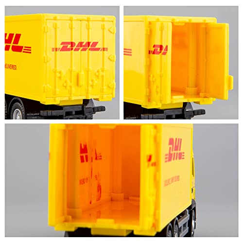 BDTCTK DHL Container Truck Die-Cast Model Toy - 5.5-Inch Collectible Vehicle with Opening Doors, Zinc Alloy & Plastic, for Kids and Adults