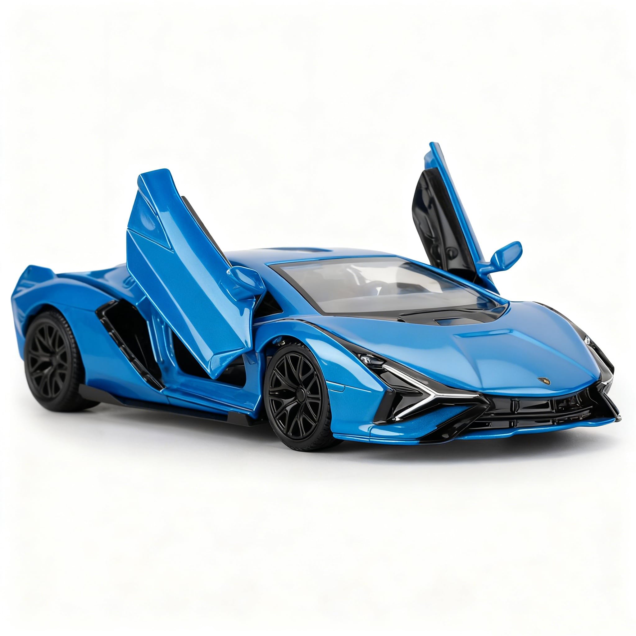BDTCTK Lamborghini Sián FKP37 1/36 Diecast Car Model – Pull Back Toy with Opening Doors, Blue