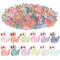BeadRiver 240-Piece Mini Glitter Resin Ducks – Tiny Duck Figures for Fairy Gardens, Dollhouse Decor, and Hidden Surprises