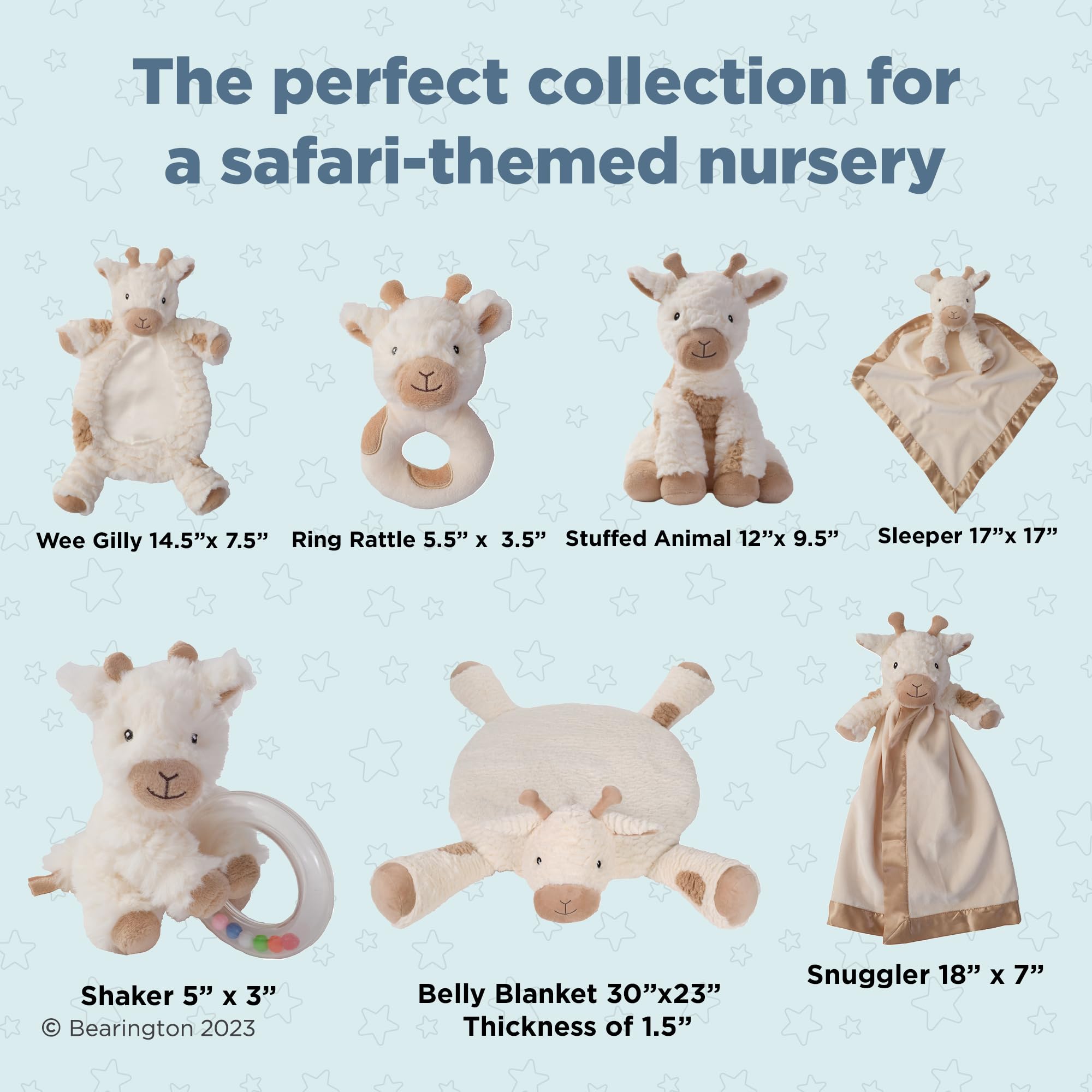 Bearington Lil' Lofty 5.5-Inch Plush Giraffe Rattle – Soft Jingle Toy for Newborns 0-6 Months
