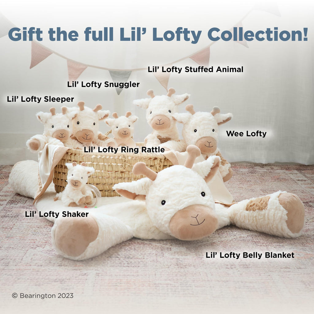 Bearington Lil' Lofty 5.5-Inch Plush Giraffe Rattle – Soft Jingle Toy for Newborns 0-6 Months