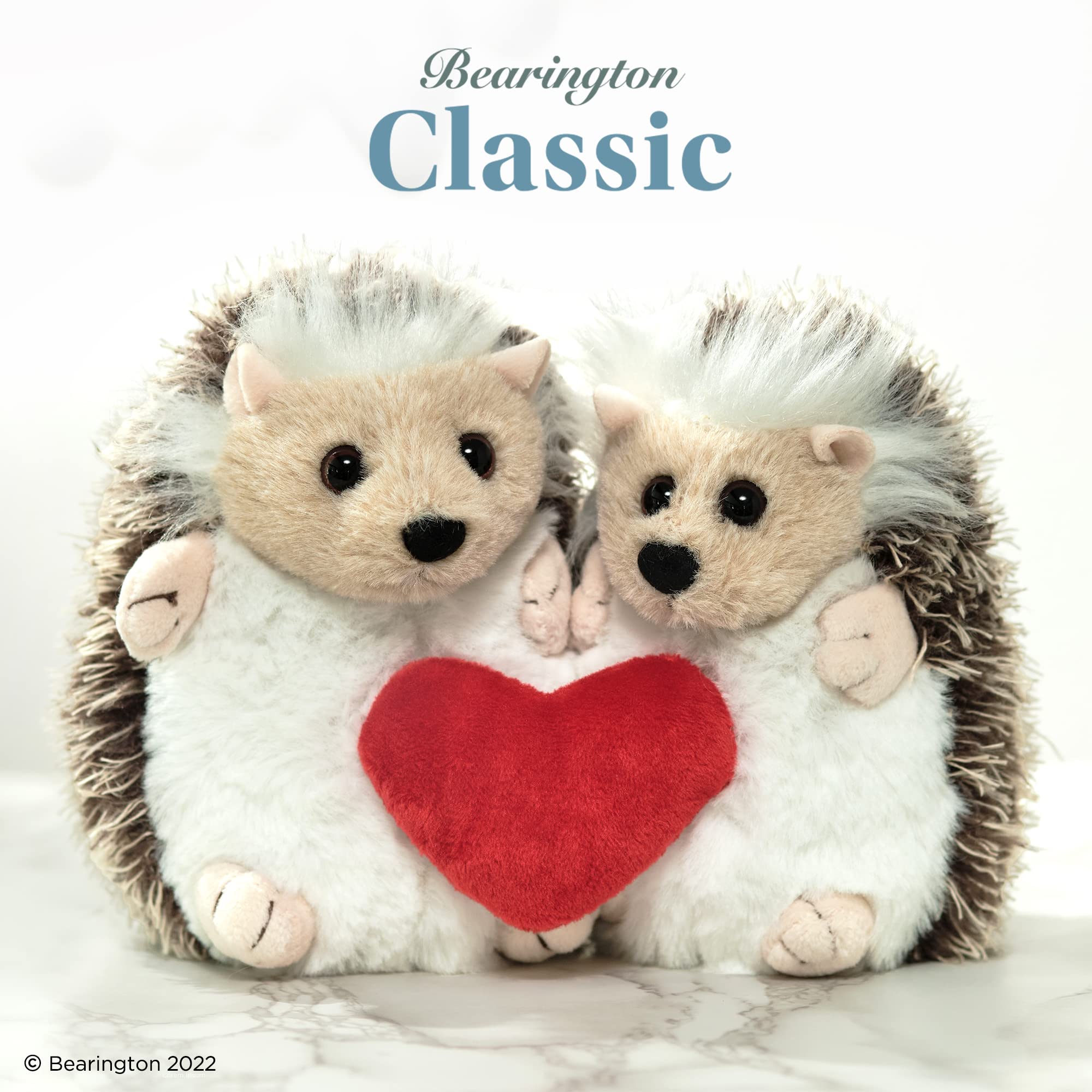 Bearington Lovie & Dovie Hedgehog Plush Set - 5.5" Soft Valentine's Day Stuffed Animals for Kids and Loved Ones