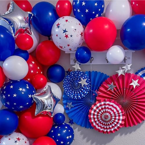 Beaumode 139-Piece Patriotic Balloon Arch Garland Kit - Red White Blue for 4th of July & More