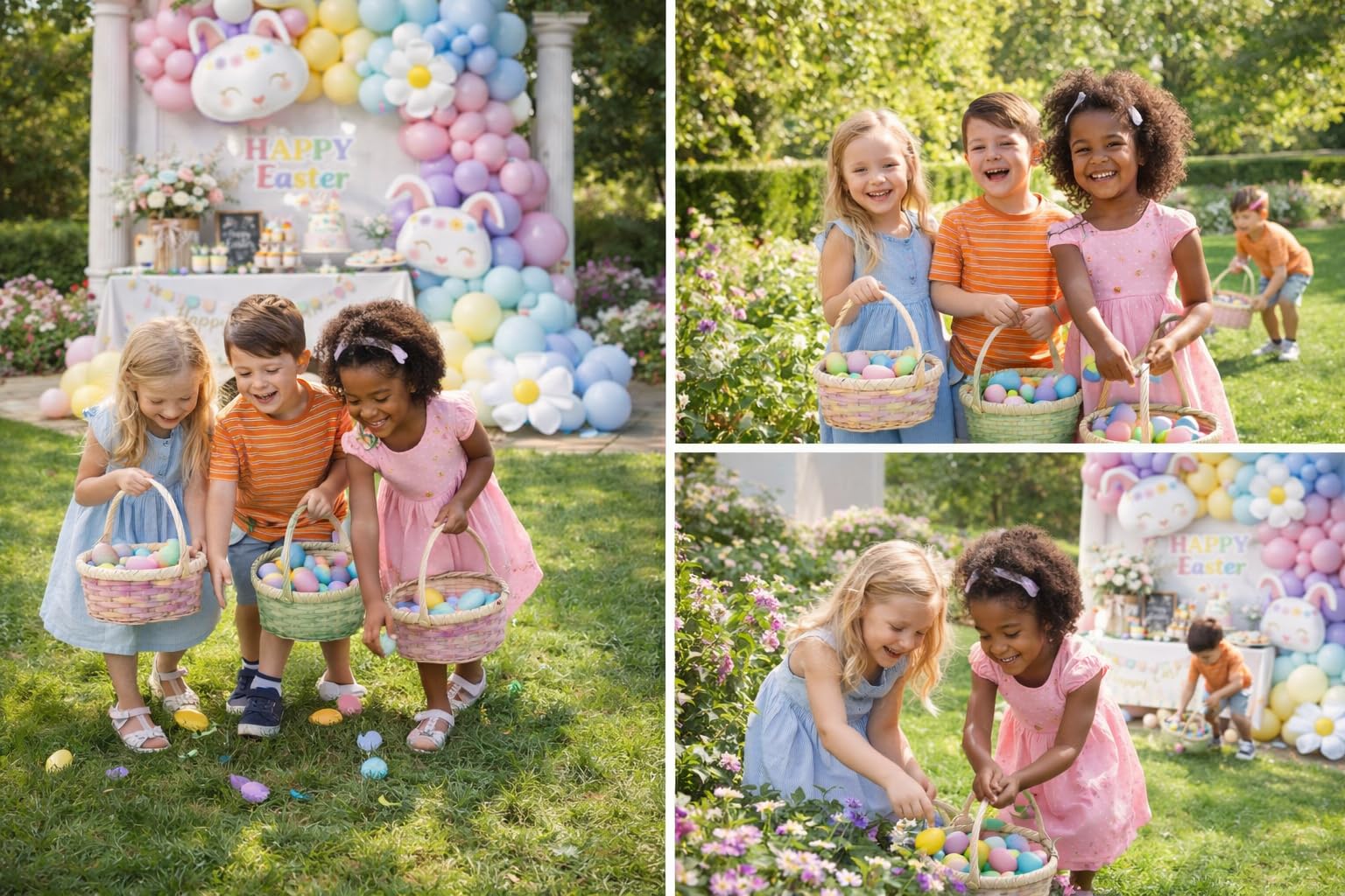 Beaumode 158-Piece Pastel Easter Balloon Arch Garland Kit – Bunny & Daisy Accents for Spring Parties
