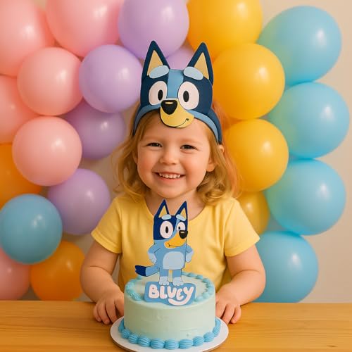 Beaumode Bluey Balloon Garland Kit – 149 Pastel Blue Pink Daisy Balloons for Girl's 2nd Birthday Party