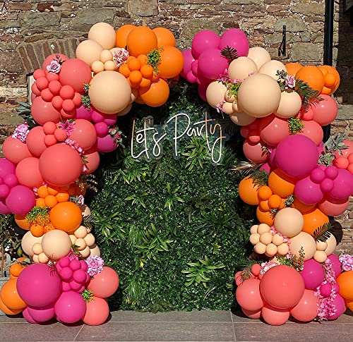 Beaumode Tropical Luau Balloon Garland Arch Kit – Rose Orange Blush, 144 Balloons for Hawaiian Party Decor