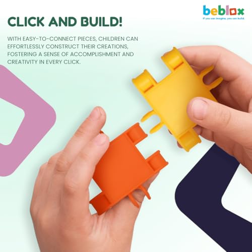 BEBLOX Rocket Building Blocks Set - 136-Piece STEM Toy for Kids Ages 4+