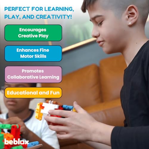 BEBLOX Rocket Building Blocks Set - 136-Piece STEM Toy for Kids Ages 4+