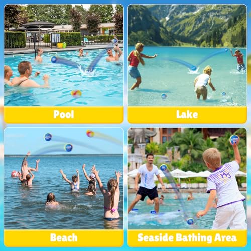 BebouToye Water Skipping Balls 3-Pack – Silicone Water Bounce Balls for Pool, Lake, Beach Fun for Kids and Adults