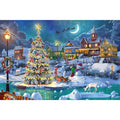 Becko US 1000-Piece Wooden Jigsaw Puzzle – Snow Scene Christmas Puzzle for Adults