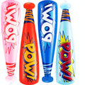 Bedwina 12-Pack 20-Inch Inflatable Baseball Bats - Colorful Vinyl Bats with 'Pow' - Carnival Prizes and Party Favors