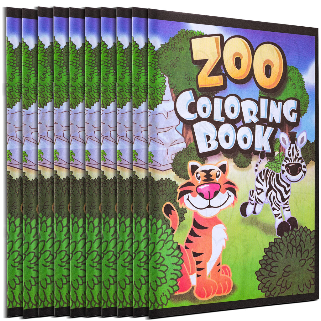 Bedwina 18-Pack Zoo Animal Coloring Books for Kids – 9x11 Inch Bulk Party Favors with Jungle Safari Animals