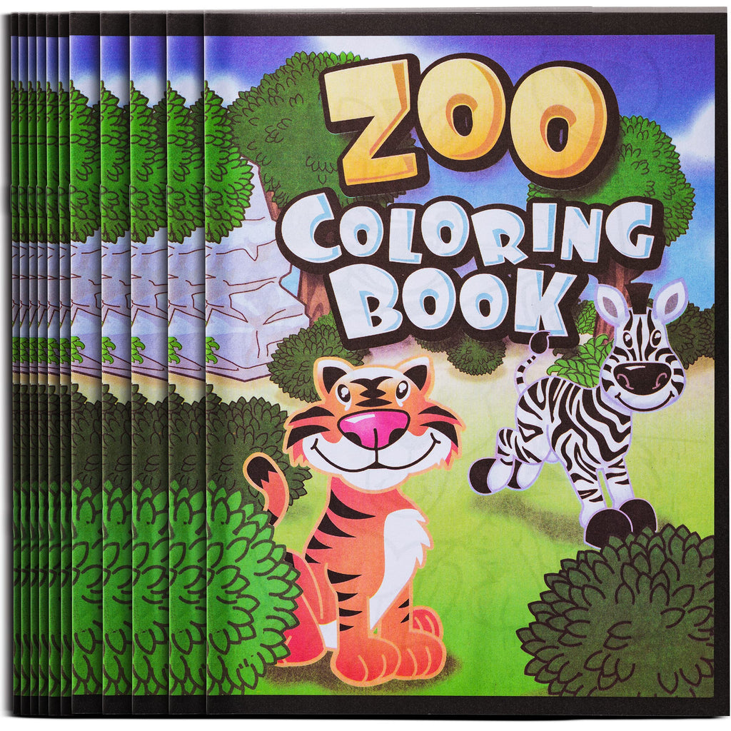 Bedwina 18-Pack Zoo Animal Coloring Books for Kids – 9x11 Inch Bulk Party Favors with Jungle Safari Animals