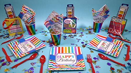 Bedwina Bulk Pack of 12 Watercolor Paint Sets for Kids - 8 Washable Colors with Palette and Brush