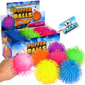 Bedwina Puffer Balls Pack of 6 - Neon Squishy Stress Relief Fidget Toys for Kids and Adults, Sensory Party Favors