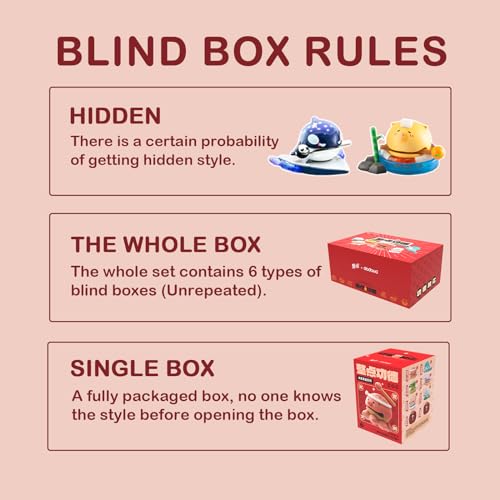 BEEMAI Lucky Wooden Fish Series 1 Blind Box – Random Collectible Figure (2.6-3.5 in), Hand-Painted PVC/ABS, Hidden Editions