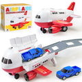 Beestech Friction-Powered Airplane Toy with Runway and Car - 9 Inch, No Batteries, Gift for Ages 3-6