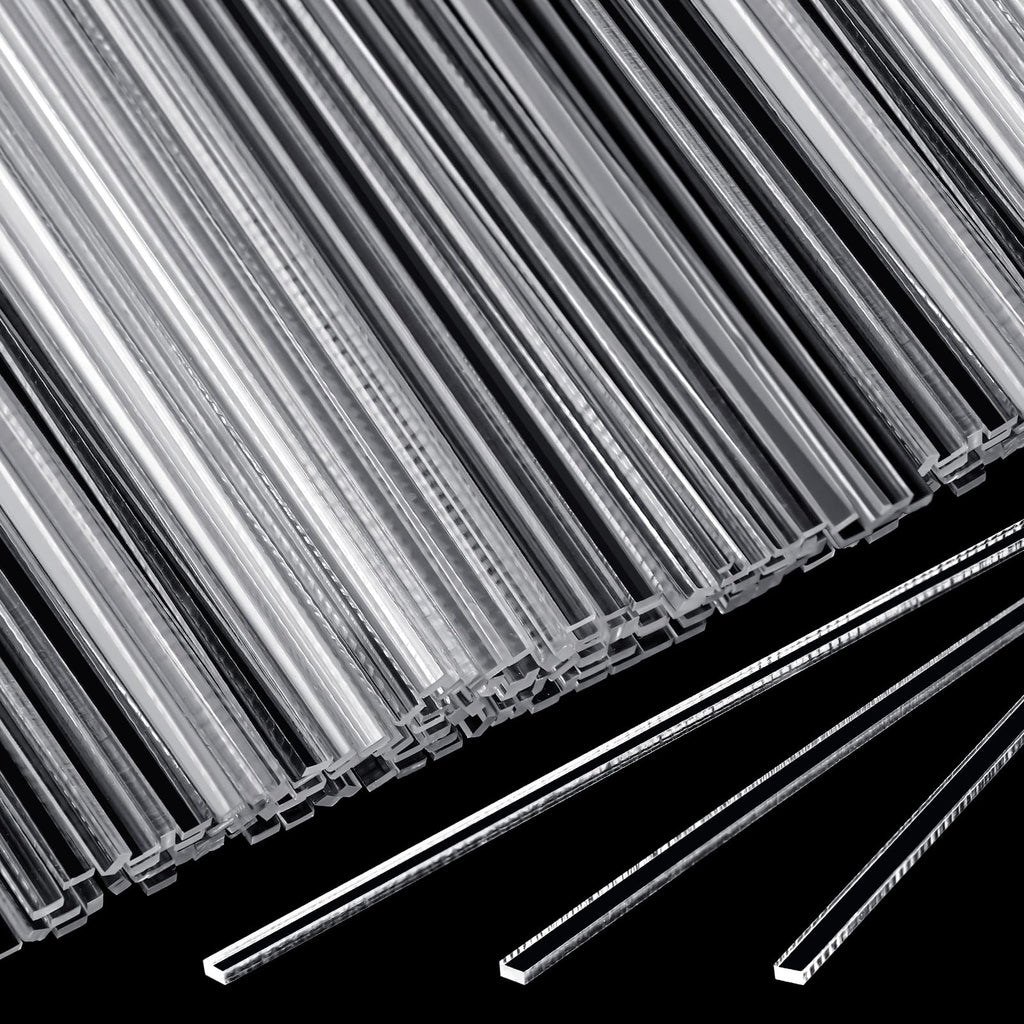 Beeveer 100 Pack Clear Acrylic Cake Pop Sticks 7.87 Inch – Reusable Flat Rods for Cupcake, Cookie, and Candy Decorations
