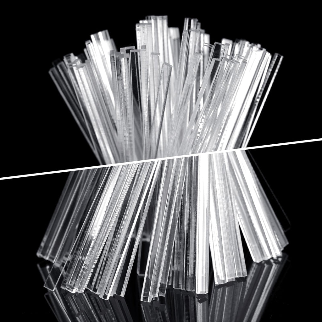Beeveer 100 Pack Clear Acrylic Cake Pop Sticks 7.87 Inch – Reusable Flat Rods for Cupcake, Cookie, and Candy Decorations