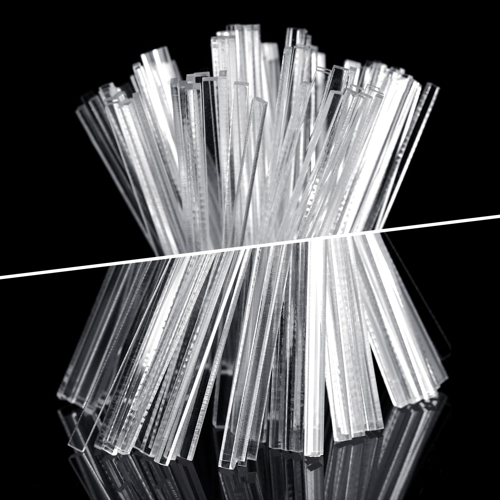 Beeveer 100 Pack Clear Acrylic Cake Pop Sticks 7.87 Inch – Reusable Flat Rods for Cupcake, Cookie, and Candy Decorations