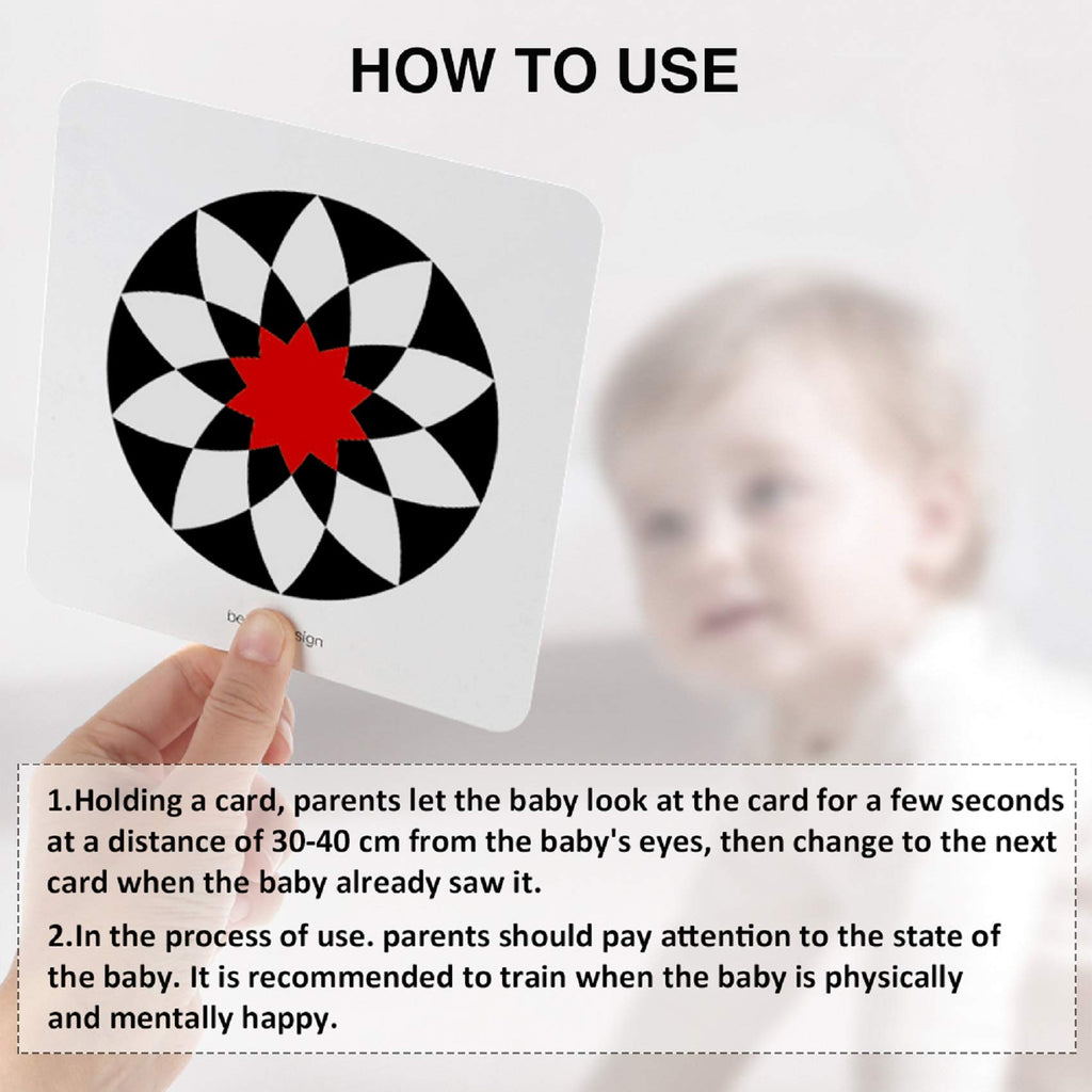 beiens High Contrast Baby Flashcards – Black & White Visual Stimulation Cards for 3-6 Months, 20 Double-Sided Cards with Anti-Glare Matte Finish
