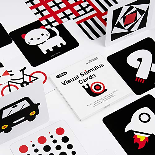 beiens High Contrast Baby Flashcards – Black & White Visual Stimulation Cards for 3-6 Months, 20 Double-Sided Cards with Anti-Glare Matte Finish