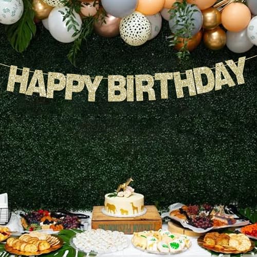 BEISHIDA 116-Piece DIY Letter Banner Kit – Champagne Gold Glitter, Customizable for Birthdays, Weddings, Graduations