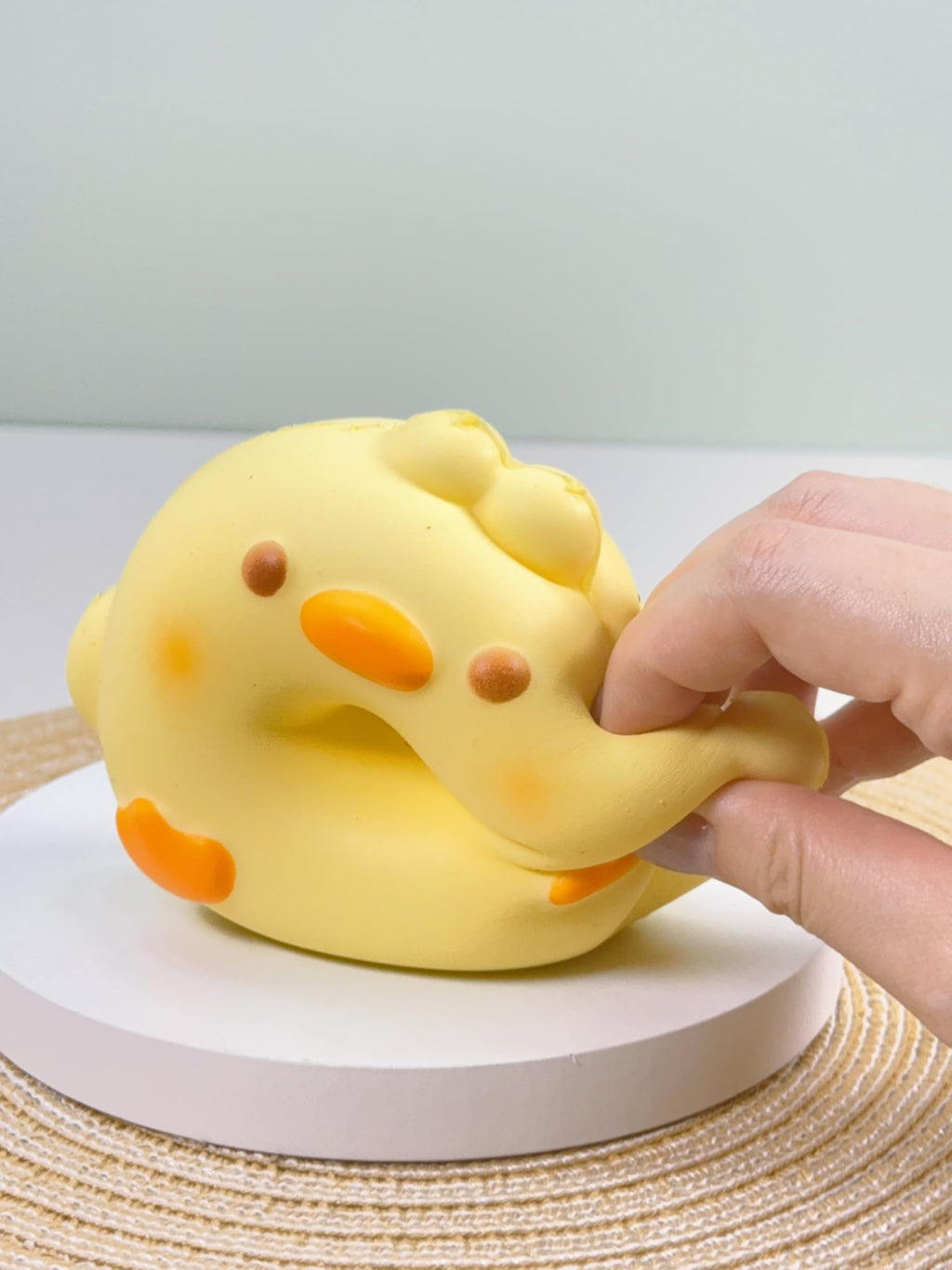BELLYDOG Donut Duck Squishy - Cute Animal Bread Stress Relief Toy, Food Grade TPR, Scented