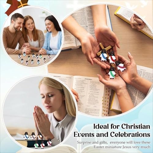 Bememo 25 Pack Mini Black Jesus Figures – Rubber Statues with Inspirational Quotes for Hiding, Sharing, and Religious Events