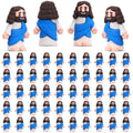 Bememo 50 Pack Mini Jesus Figures - Blue Rubber Religious Toys for Easter Egg Filling, Sunday School and Party Favors