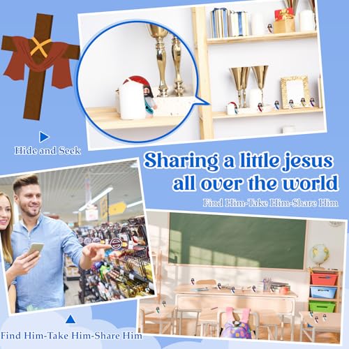 Bememo 50-Pack Mini Rubber Jesus Figurines for Hide and Seek, Party Favors, Easter Eggs, Sunday School Crafts